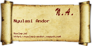 Nyulasi Andor névjegykártya